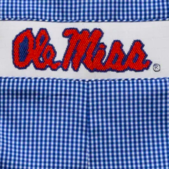 OLE MISS REBELS Smocked Navy Jon Jon w/ Shirt Toddler Size 18 Month Worn Once - Picture 3 of 9